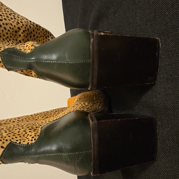 Jeffrey Campbell Ankle Boots - Spotted Tan, Green, and Orange - Picture 11 of 17